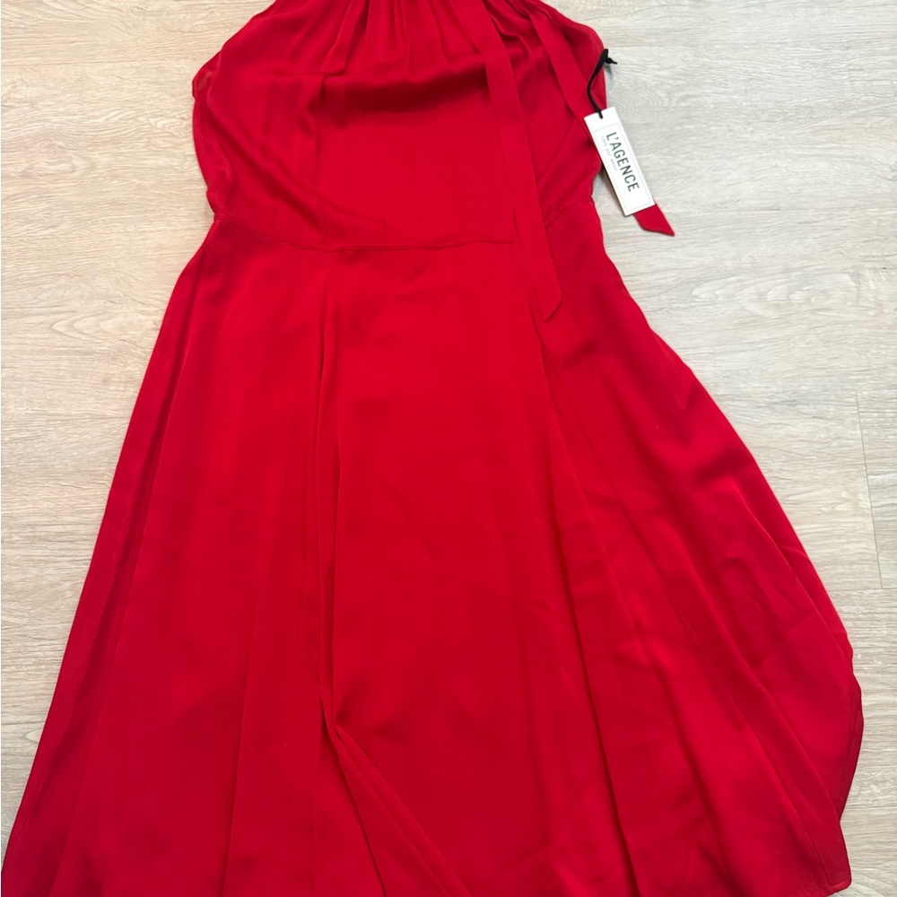 NWT L’Agence Silk Elegant Red Cocktail Dress